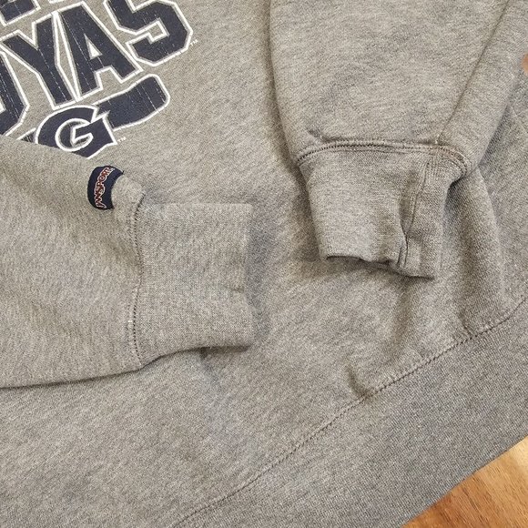 Vintage‎ 90s Georgetown Hoyas Gray Quarter Zip Pullover Sweatshirt S/M Jansport - Picture 7 of 10